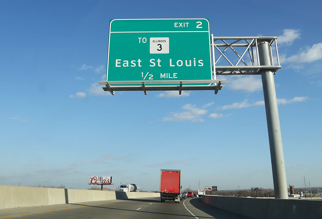Vehicles make their way down I-70